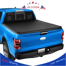 8ft Soft Roll Up Truck Bed Tonneau Cover For Chevy Gmc 3500 2500 1500 2014-2019