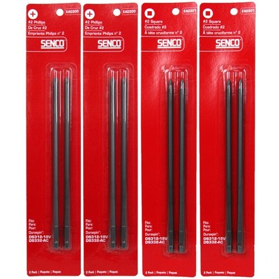 2 Senco EA03012 Square and 2 EA03002 Phillips Duraspin Drive Bits