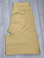 VTG Polo Ralph Lauren Pants Mens 36x31 Beige Flat Slacks Italy Fabric Relaxed