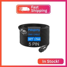 Palujorty 5 Pin DMX Cable 50FT with Twist Locking with 3 Conductors for Stage Li