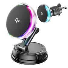 15W MagSafe Car Mount Charger with Cooling Fan Strong Suction for iPhone