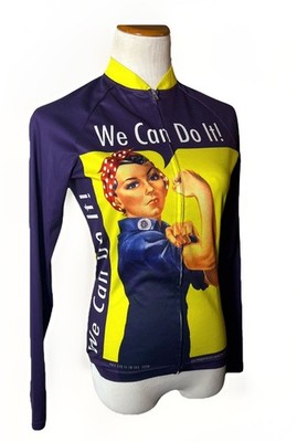 We Can Do It” Patriotic USA Road Cycling Jersey Shirt Sz S Rosie