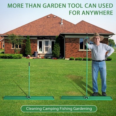 Lawn Leveling Rake 6*9.8*75in Heavy-Duty Iron Construction 180° Angle Adjustment