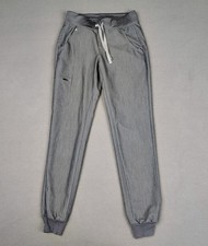 Figs Zamora Jogger Scrubs Women XS Graphite Silver Yoga Waist Medical Nurse Wear