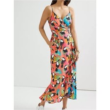 Anthropologie x FARM Rio Toucan Tropical Print Wrap Maxi Dress Resortwear Sz S