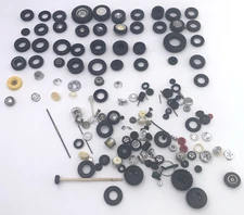 Lot of Tires + Wheels Hubcaps Vintage  Model Car Parts