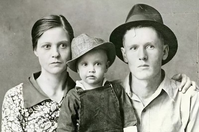 Elvis Presley with Parents at Two Years Old - 5 x 7 inch Photo Print