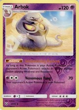 Arbok 37/73 Uncommon Shining Legends Pokemon Reverse Holo Lightly Played