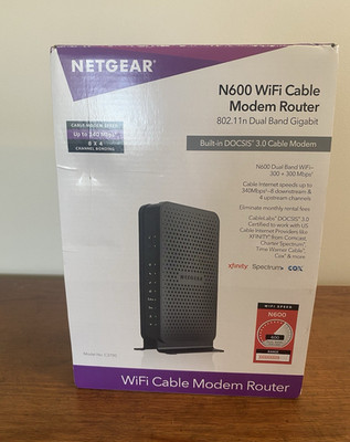NETGEAR C3700 N600 Dual-Band WiFi Cable Modem Router DOCSIS 3.0 4-Port