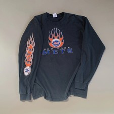 Large 2000s New York Mets Liquid Blue T-shirt