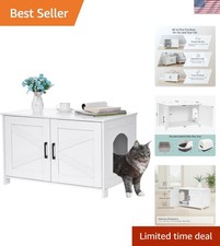 Elegant Cat Litter Box Enclosure - Multi-Functional Wooden Pet Furniture