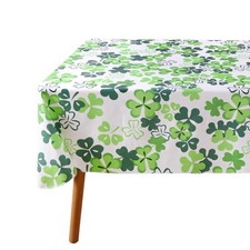 St Patrick’s Day Rectangle Tablecloth - 60x120 Inch Waterproof Green/White Sh...