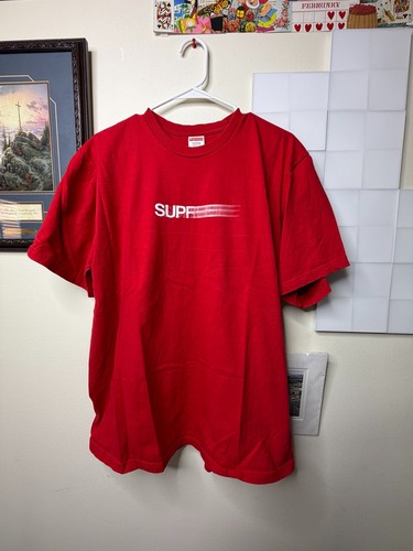 Supreme Motion Logo T-Shirt Red Size Large 2023 Short Sleeve Graphic Tee