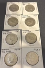 Kennedy half dollar, 40 percent silver, lot of 8 Coins