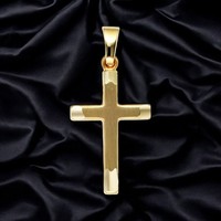 AnhäNger Kreuz 333 Gold Gelbgold Teil Matt KreuzanhäNger Goldkreuz