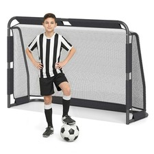 Soccer Goal Set for Backyard Metal Frame Goal Post with Net & Anchoring System
