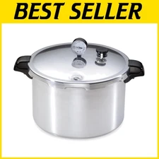 Sturdy 16-Quart Aluminum Canner with Cooking Rack & Recipe Book - Home Essential