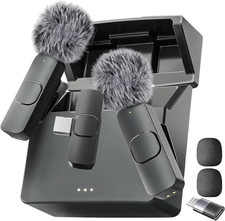 Latest Model - Wireless Mini Microphone for Iphone, Ipad, Android - 2 Pack Lava