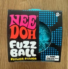 BLUE Needoh FUZZ BALL Flower Power Nee Doh Squish Stress Ball NEE-DOH Fuzzball
