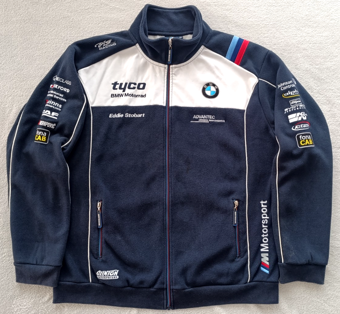 BMW Motorrad Tyco Motorsport Racing mens Navy Blue White Fleece