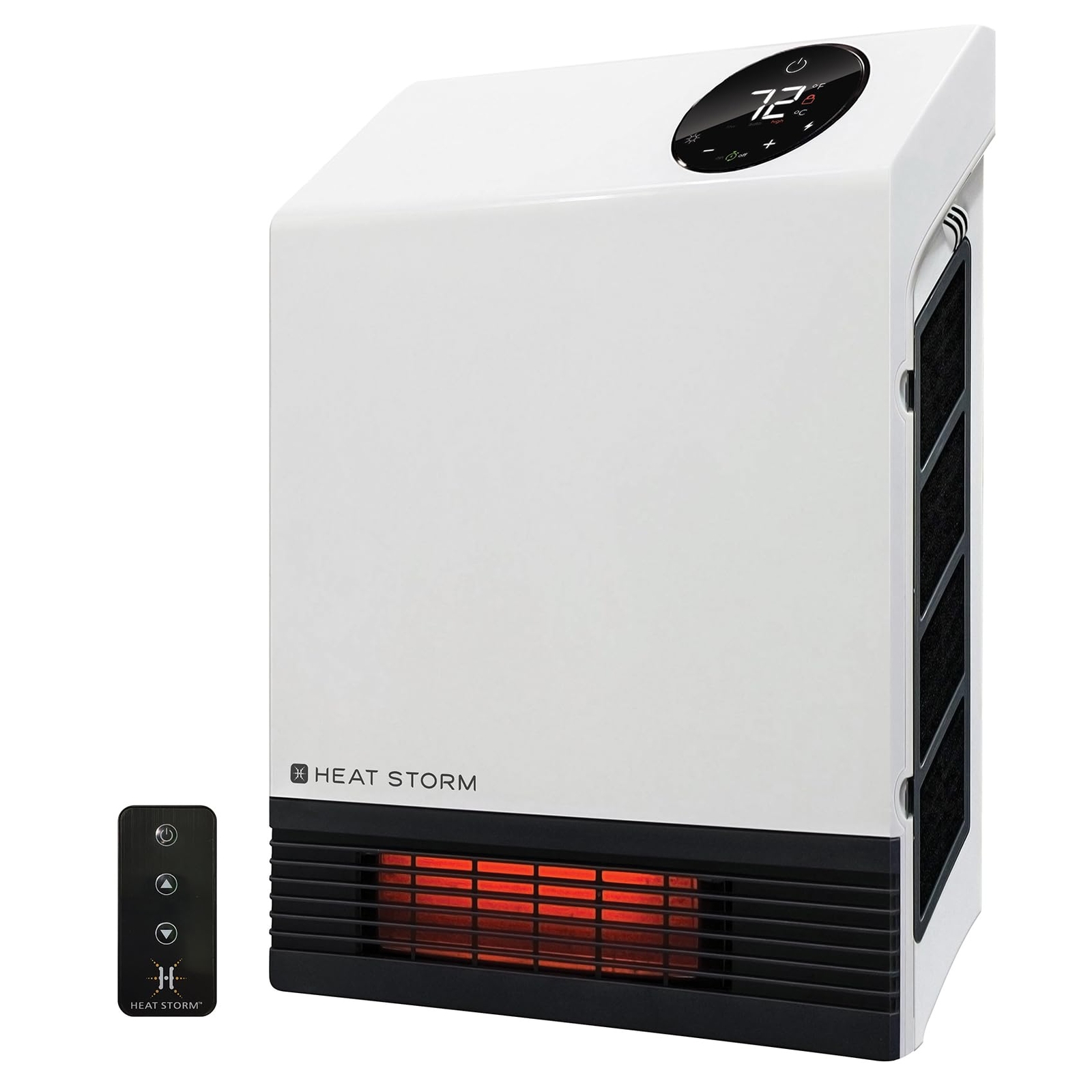 Deluxe Space 1000 Watt Infrared Wall Mount Electric Heater, White
