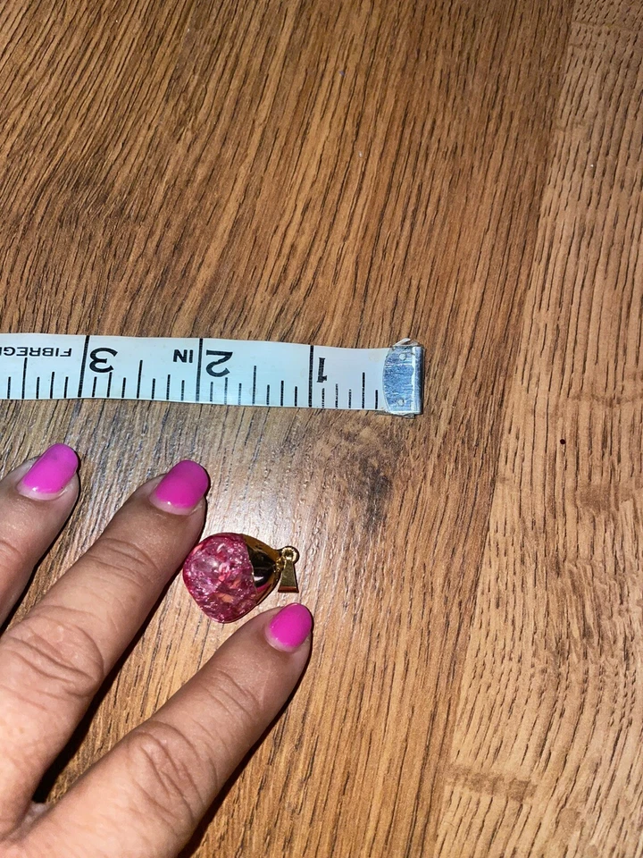 Кулон золотистый натуральный розовый камень - Изображение 4 из 4
