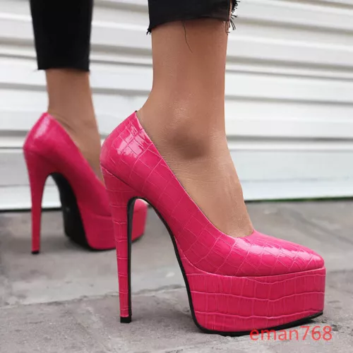Fashion Women Platform High Heels Pumps PARTY Dress Shoes Stiletto Big Size 5-16 - Picture 6 of 23