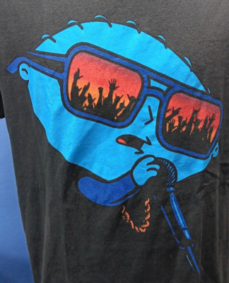 FAMILY GUY DJ STEWIE Large T-Shirt Sunglasses Shades Black Chain Rapper Concert