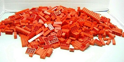 LEGO Random Bulk Lot lb Loose RED Bricks Plates Caps Parts