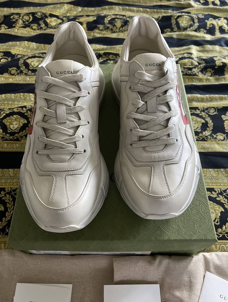 NEW 100% AUTH GUCCI RYTHON LIPS KISS LEATHER SNEAKERS IVORY NEW 100% AUTH GUCCI RYTHON LIPS KISS LEATHER SNEAKERS IVORY