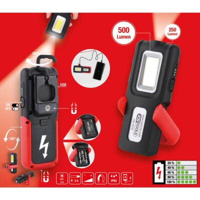 KS Tools Mobile Werkstatt-Handlampe, knickbar, 500 Lumen Stufenlos dimmbar
