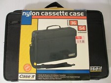 Vtg Nylon Cassette Case Holds 36 Boxed comes with strap Case It