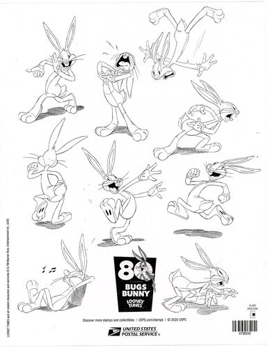 2020 - Bugs Bunny Twenty Forever Self-adhesive Stamps - Sheet - Brand New - Picture 2 of 2