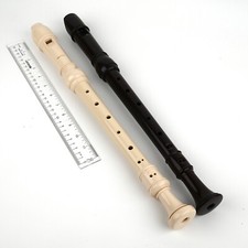 Set of Two 2 Yamaha Alto Recorders F Key ABS Resin Baroque 3-Piece Ivory Brown