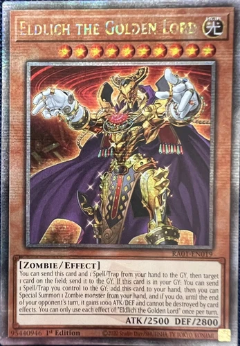 Eldlich the Golden Lord - RA01-EN019 Quarter Century Secret Rare 1st Edition