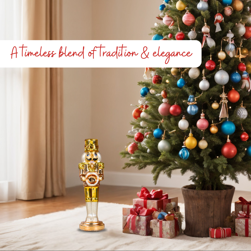 SINT Gold Lightup Nutcracker Figurine, 12.7" for Tabletop