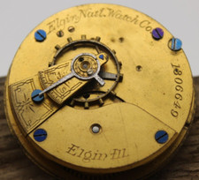 1884 ELGIN POCKET WATCH MOVEMENT 1306649 GRADE 61 18s 7j USA SC3