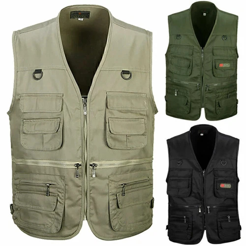 Herren Cargojacke Weste Ranger Fotograf Wandern Jagd Arbeitsweste Jacke Outdoor- - Bild 5 von 28