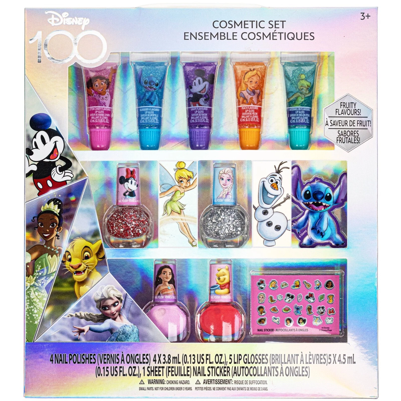 Disney 100 -Townley Girl Sparkly Cosmetic Makeup Set for Girls with Many Things