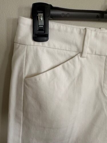Theory White Cotton Blend Flat Front Pockets a Bit Flared Leg Pants $455 Sz 00 - Picture 2 of 9