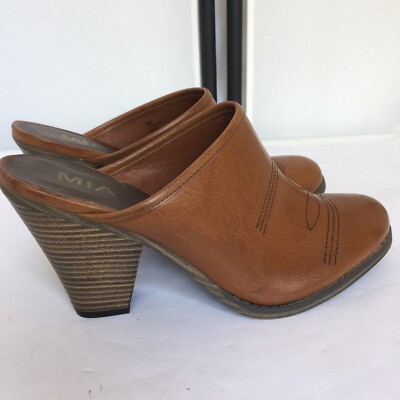 womens mules brown