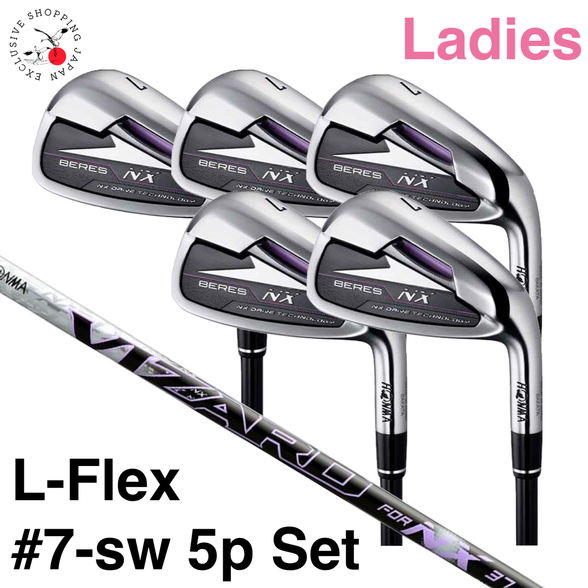 HONMA Beres NX Ladies Iron Wedge 7-sw 5p Set L Flex Vizard NX 37