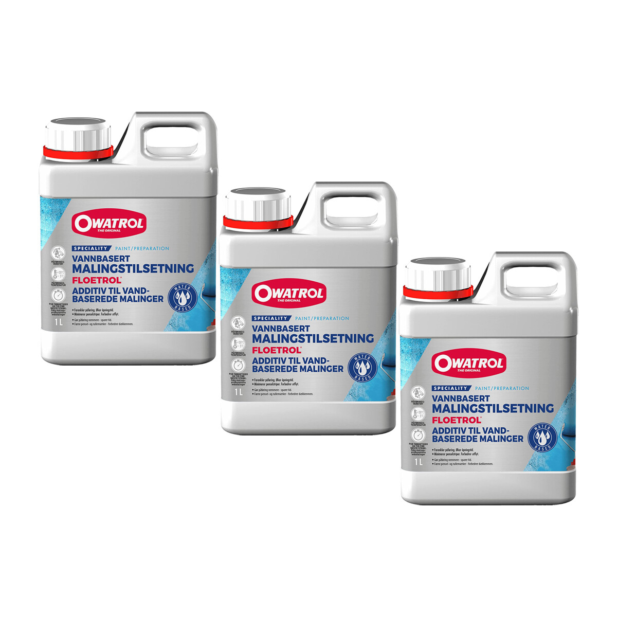 3 X Owatrol FLOETROL Additivo per pitture ad acqua 1 LT