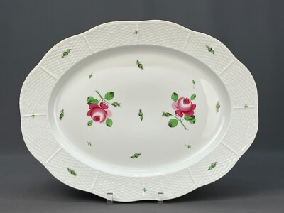 New HEREND ''Vienna Rose'' Hand Painted Large Meat Oval Serving 18 3/4'' Platter
