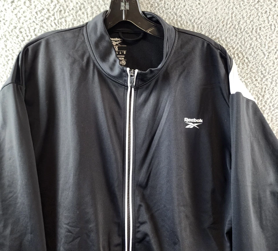 Reebok Plus Size Tricot Zip-Front Long-Sleeve Jacket Women's 2X 18-20W Black - Image 4 of 4