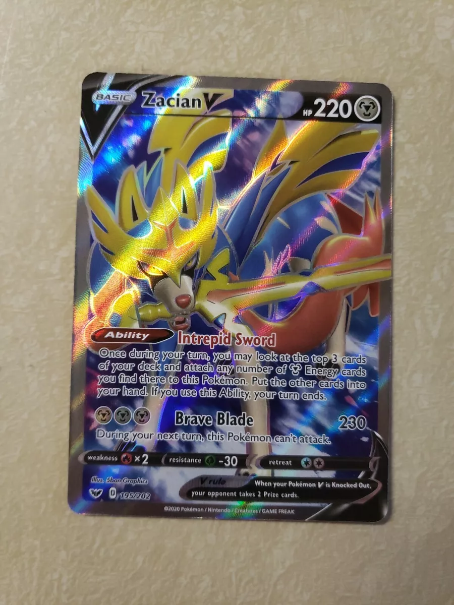 Zacian V 195/202 Sword & Shield Base Full Art Ultra Rare Pokémon