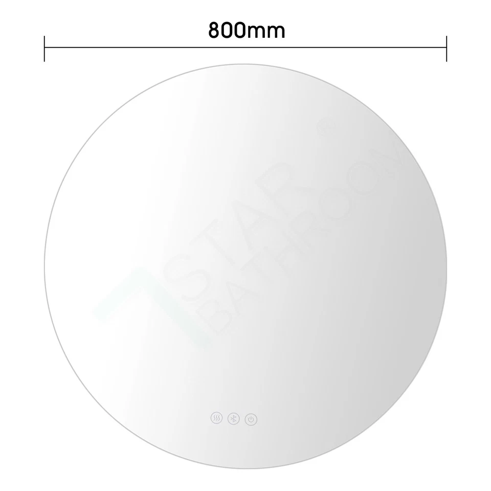 Round LED Bathroom Mirror Anti-Fog Makeup Wall Mount Vanity Mirrors Bluetooth