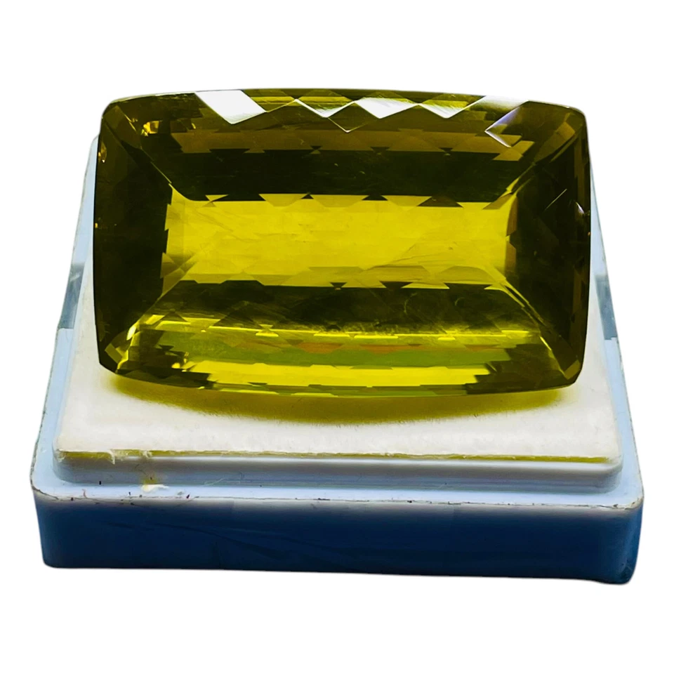 Enorme piedra preciosa rara de alta calidad citrino oro verde natural certificado VVS 168 quilates Foto 2 de 4