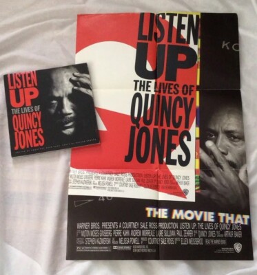 LISTEN UP: THE LIVES OF QUINCY JONES (1990) 1ST Edition PBK/ DJ w/ Poster Good