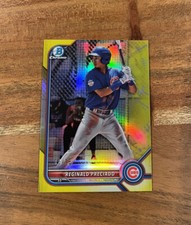 Reginald Preciado 2022 Bowman Chrome Yellow Refractor /75 SP NRMT+ Cubs Prospect